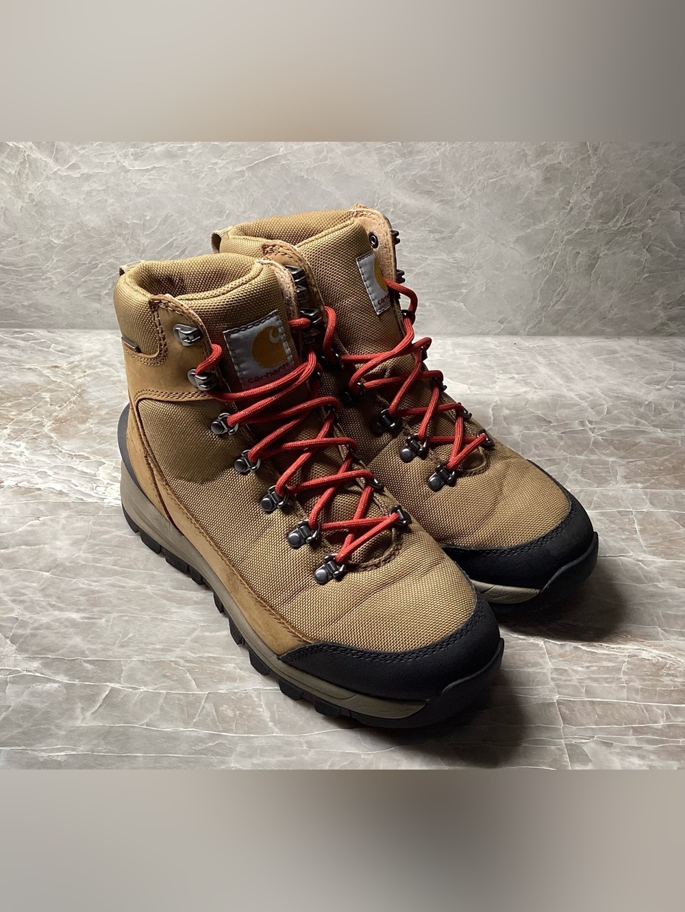 Carhartt Women’s Size 9 Hiking Boots Tan Red Laces Gorpcore Workwear Trail